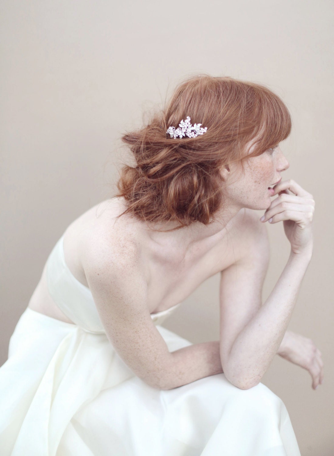 Bridal hair comb, crystal headpiece - Crystal grape cluster comb - Style 348 - Ready to Ship
