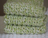 3 lemon lime cotton dishcloths perfect for summer