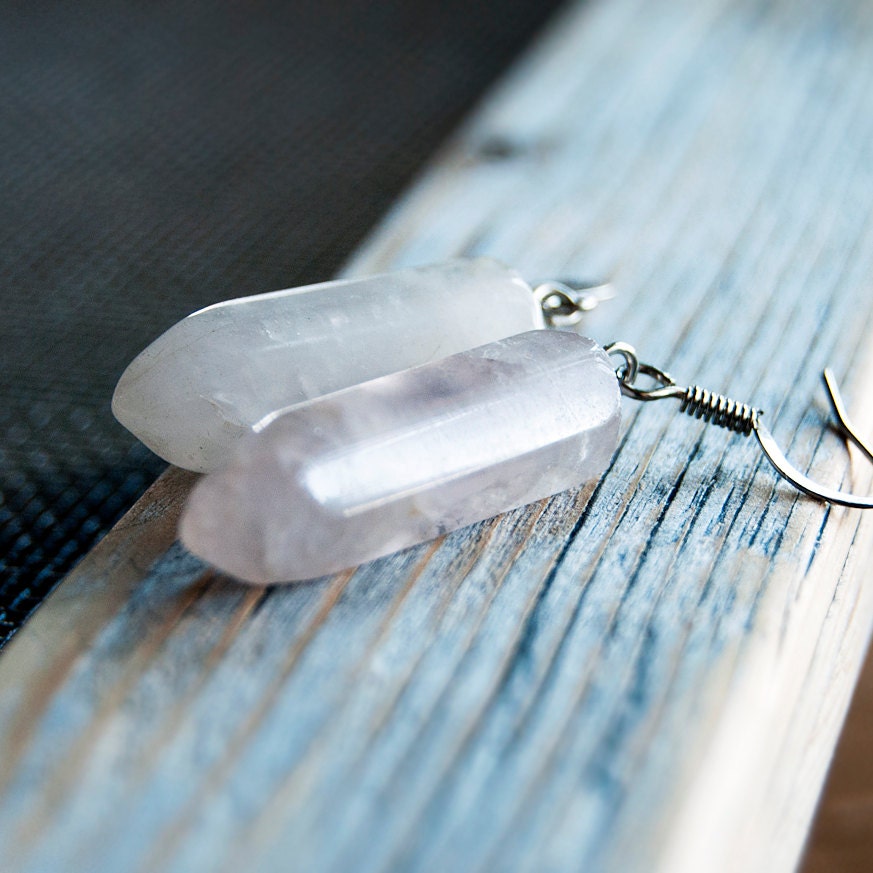Power Quartz Crystal Dagger Earrings