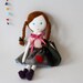 fabric doll - springtime happy girl with braids