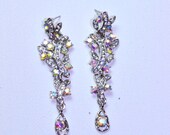 Lara Earrings, Wedding Jewelry Bridal Earrings Bridesmaid Earrings Dangle Earrings Clear White Crystal Tear drop Earrings