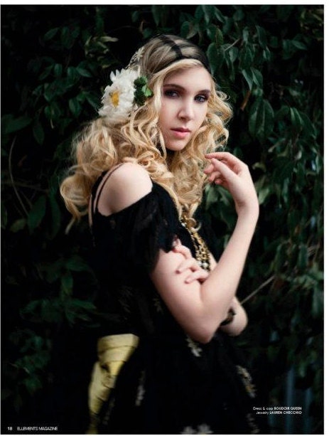 She Sings to Storms" for Elléments Magazine Daisy Net Bonnet Scull Cap made for Runway 2013 Spring Collection