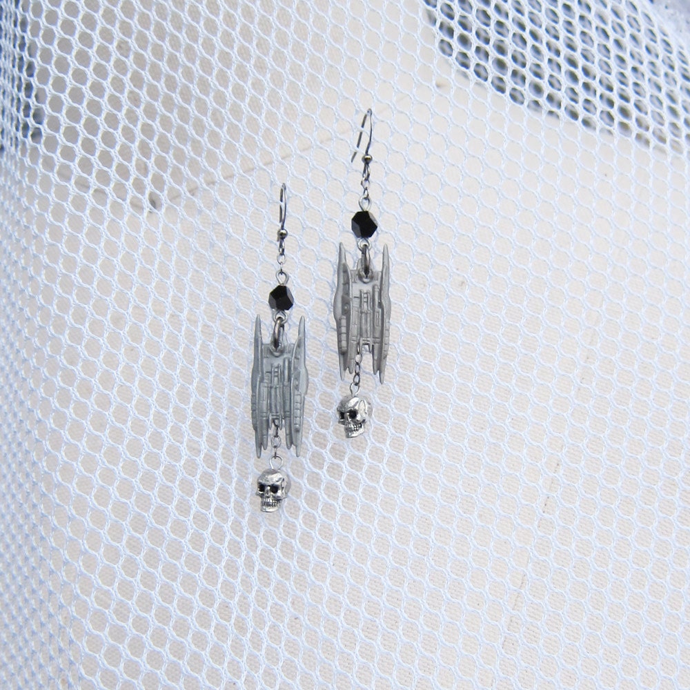 Cylon Heavy Raider Ship Earrings (Battlestar Galactica)