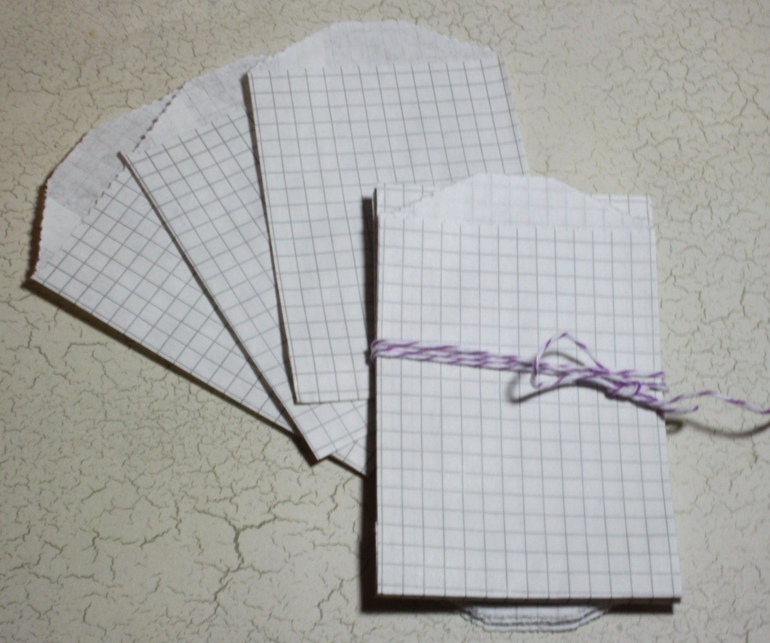 Grey Grid Paper Bags -- Party Favor, Goody, Gift -- set of 12 -- 2.75 X 4 Il_570xn