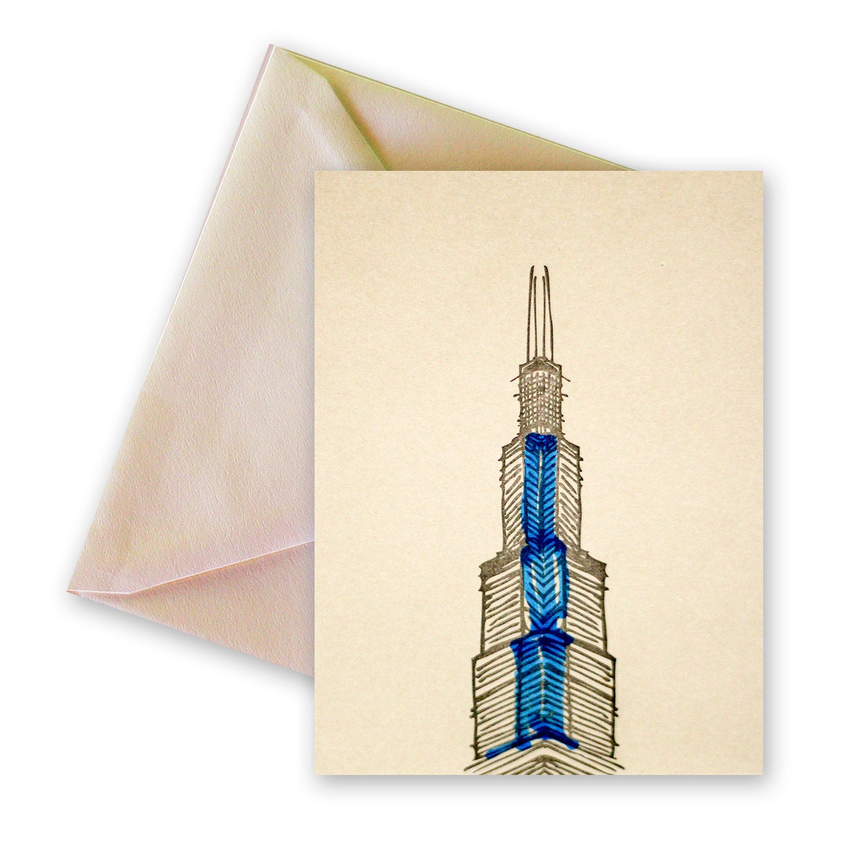 WILLIS TOWER - CHICHAGO - letterpress notes, boxed set of 6.