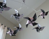 Crib Mobile / Baby Mobile / Nursery Mobile / Pinwheel Mobile : Pink, Black and White