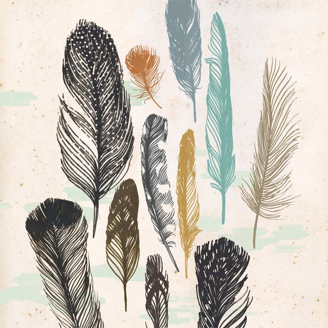Feathers - print of original illustration