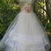 White tulle dress silk  lace wedding  bridesmaid romantic rose medium by vintage opulence on Etsy