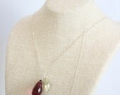 Necklace - Pink, Yellow Gemstone, Sterling Silver - Jeri