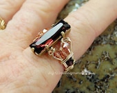 Swarovski Bur gundy 14k Gold Filled  Wire Wrapped Handmade Ring