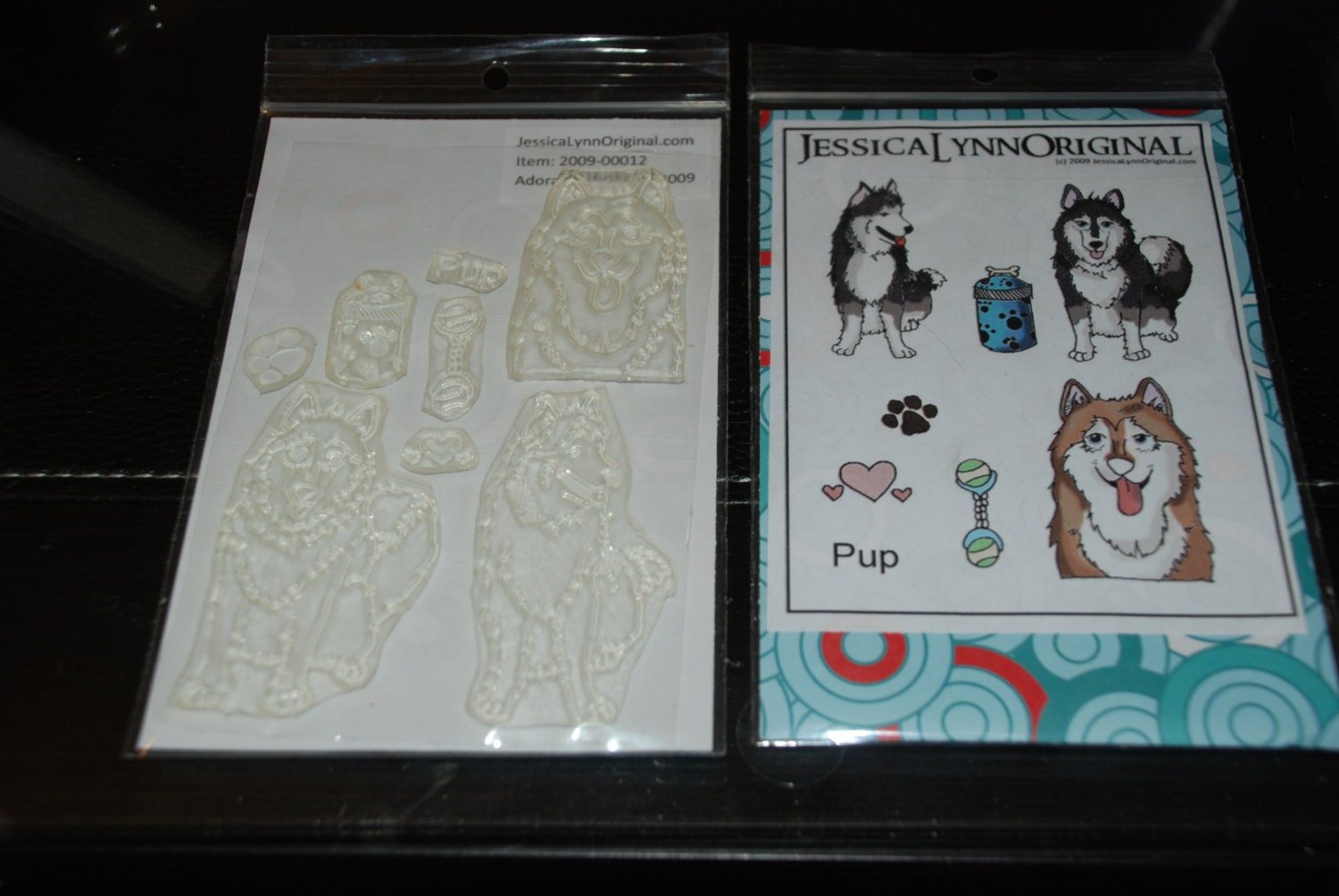 8 Siberian Husky Sled dog Clear Rubber Stamps (no block)
