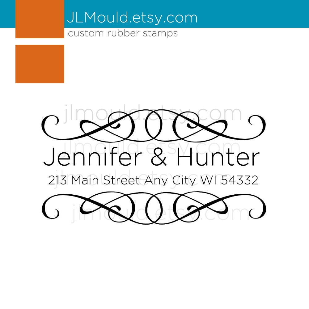 Save The Date Wedding Invitation Gift Return Address Custom Rubber Stamp 0002 - Red Rubber or Clear