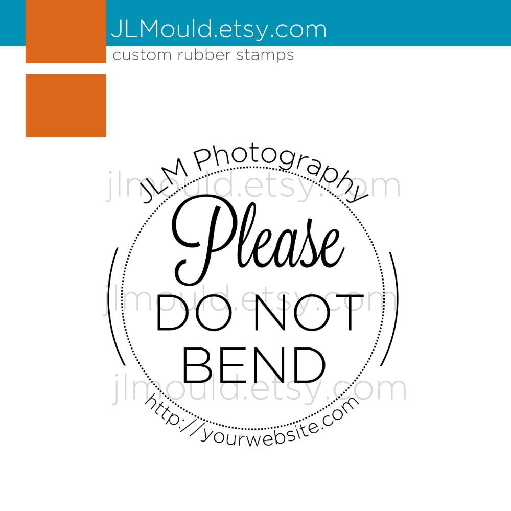 Photography Business Custom Rubber Stamp Do Not Bend 0003 - Red Rubber or Clear