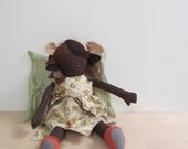SALE Earth Fairy doll OOAK eco friendly upcycled vintage cotton fantasy art doll  bubynoa Best Friend