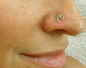 Flower Sterling Silver Nose Stud / Free US Shipping