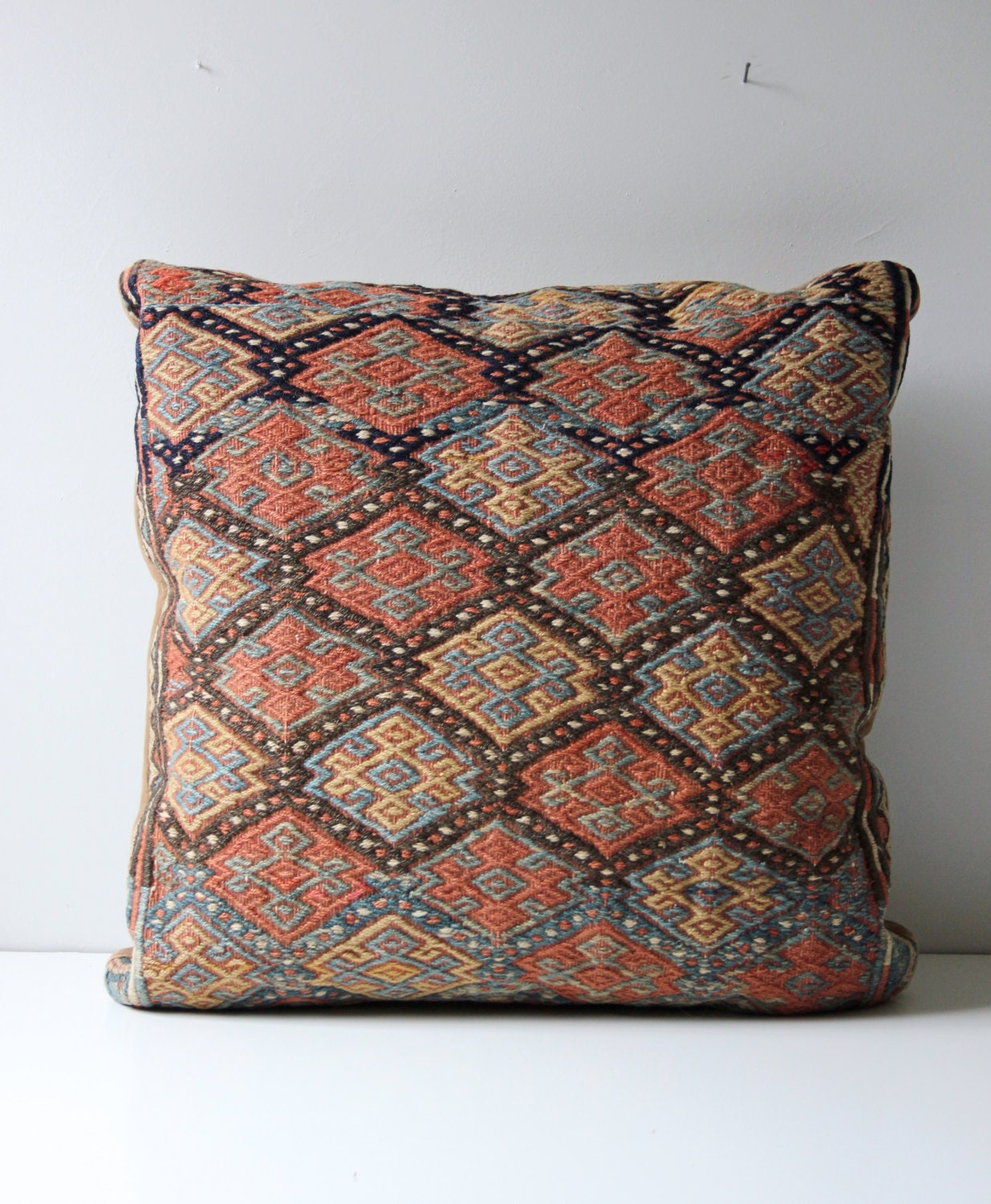 antique wool  kilim accent pillow