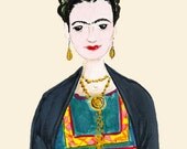 8x10 Illustration Print Frida Kahlo