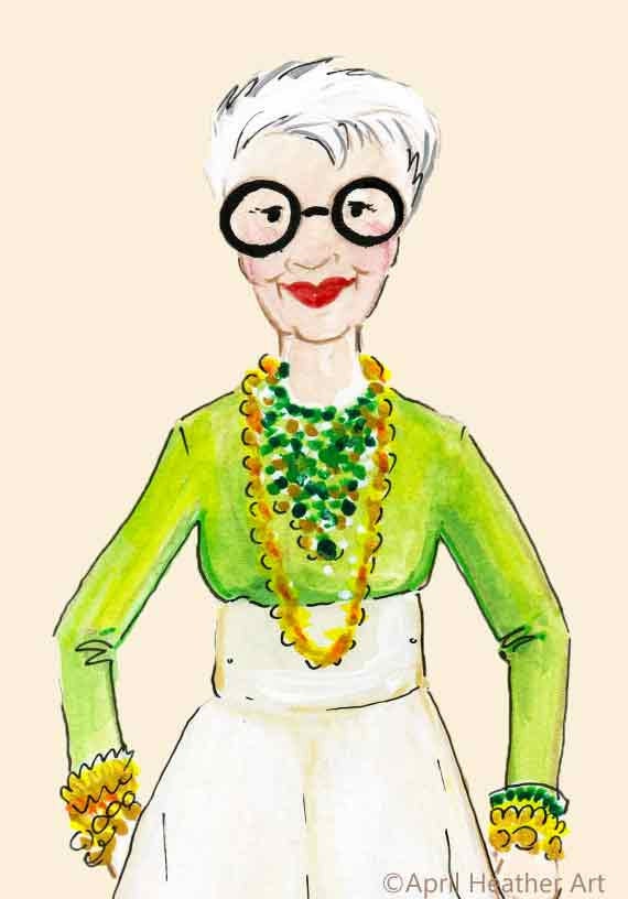 8x10 Iris Apfel Style Icon Illustration Print