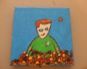 Captain Kirk Trouble With Tribbles Creature Original Painting