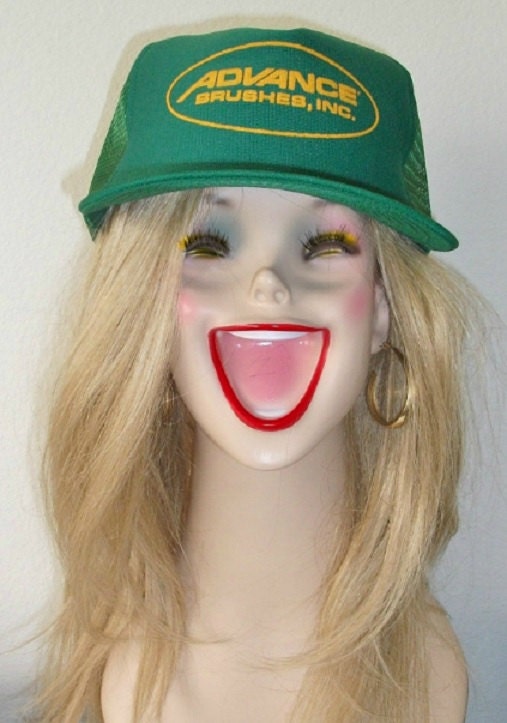 Advance Brushes, Inc Green and Yellow Trucker Hat 80s - Wear to the Bar on Saint Patty's Day