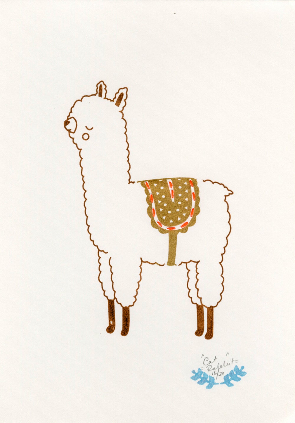 Alpaca Snooze Gocco Print