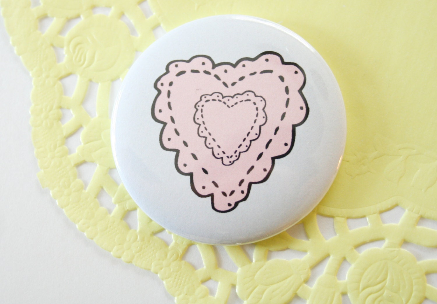 Heart Doily Pocket Mirror