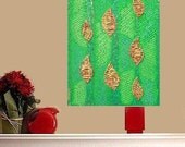 Elegance of Leafs 3D... original painting, 11.8x15.7", 30x40 cm, acrylics, structure paste, cardboard, abstract, fantasy