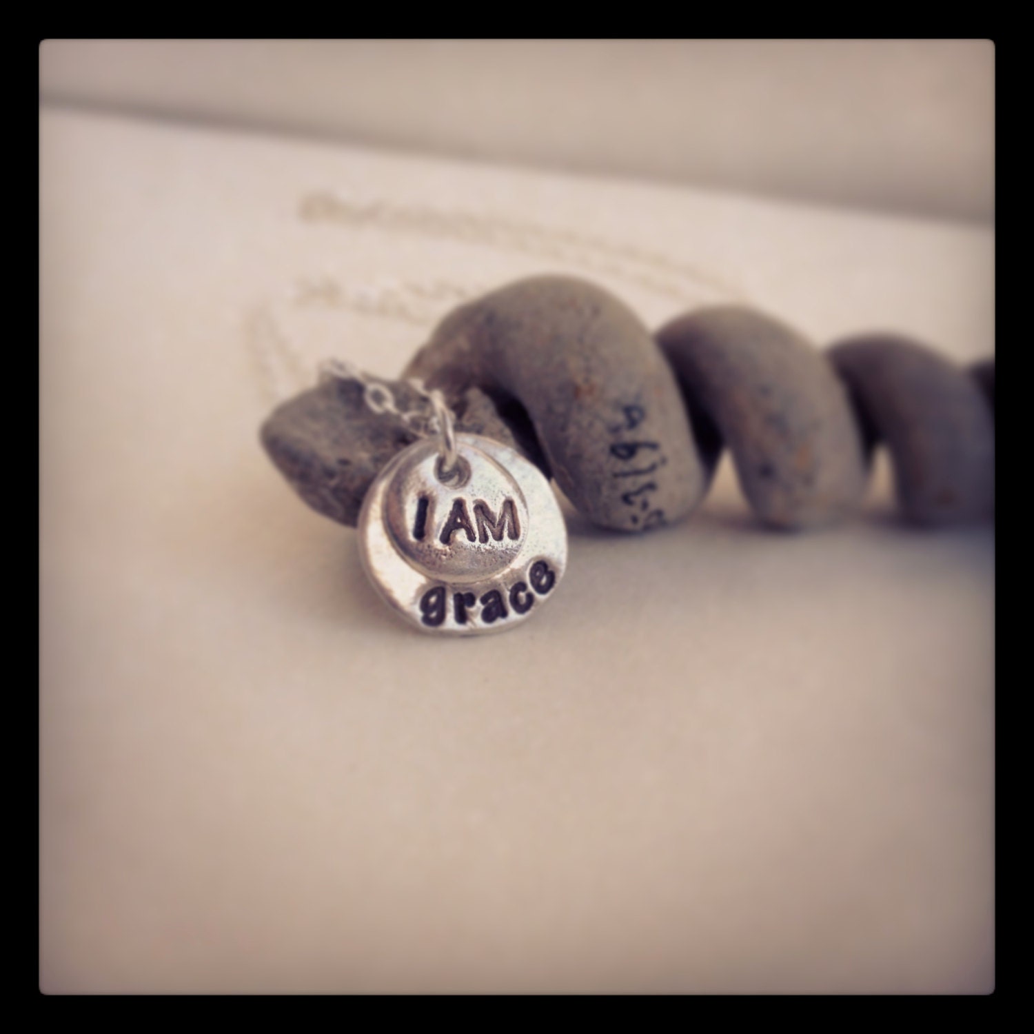 I AM Grace Necklace - Sterling Silver - Affirmation - Inspirational Charm