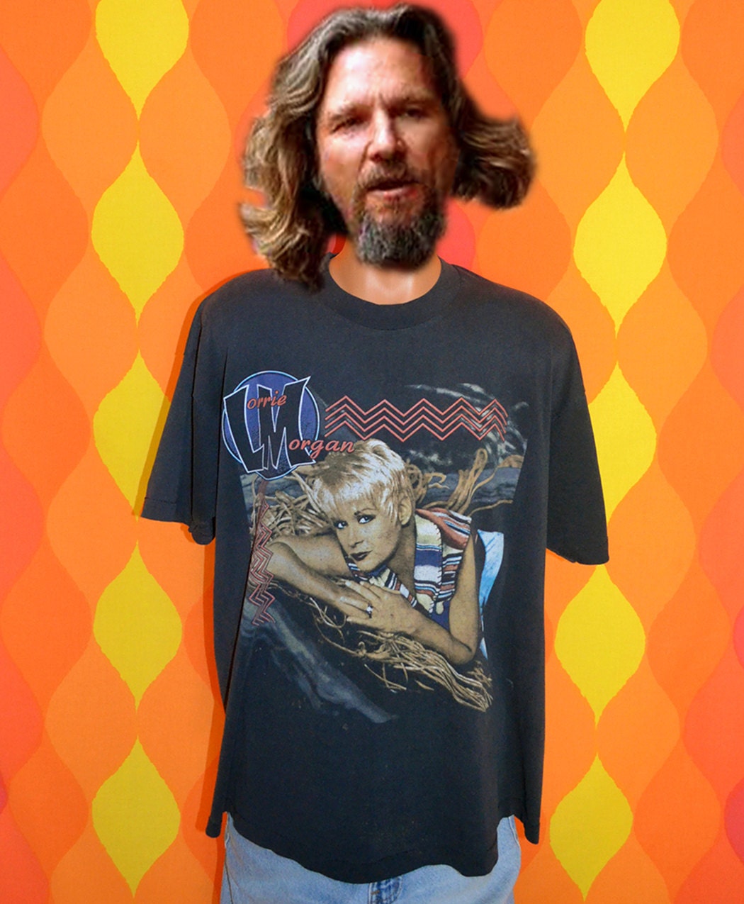 vintage 90s tee shirt LORRIE morgan band concert country music tour t-shirt XXL black