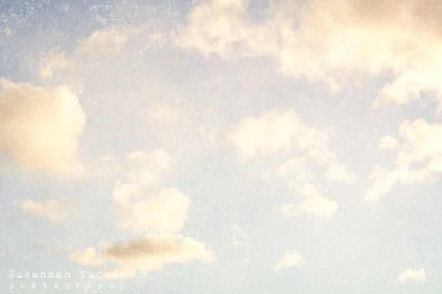 An autumn sky - 8x12 pale blue sky and cloud photo - to suit any decor