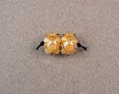 EVOLVING - Studded Helios Gold Pair - Lampwork Glass Beads by Shani Barrett SRA