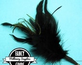 SALE - 1 - Black - Feather Pick -  Coque Feathers / Peacock Flue  - Hat Decor