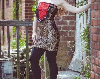 Leopard and Red Lace Dress