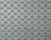 1940's Vintage Wallpaper Aqua Green and Gold Geometric pattern