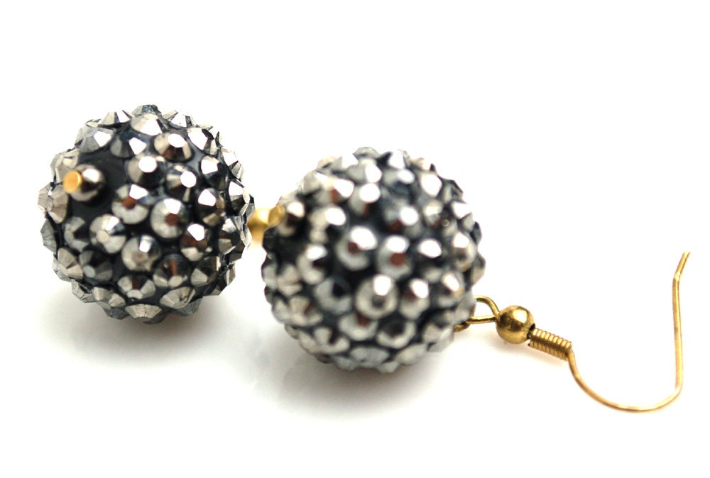 Gunmetal Rhinestone Studded Earrings Buy 3 Get 1 Free