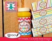 Birthday Bubbles INSTANT DOWNLOAD Printable 4oz Bubble Bottle Wrapper - PDF (Non-Personalized)