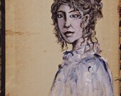 Vintage Elegance - Original Painting on Vintage Book Cover