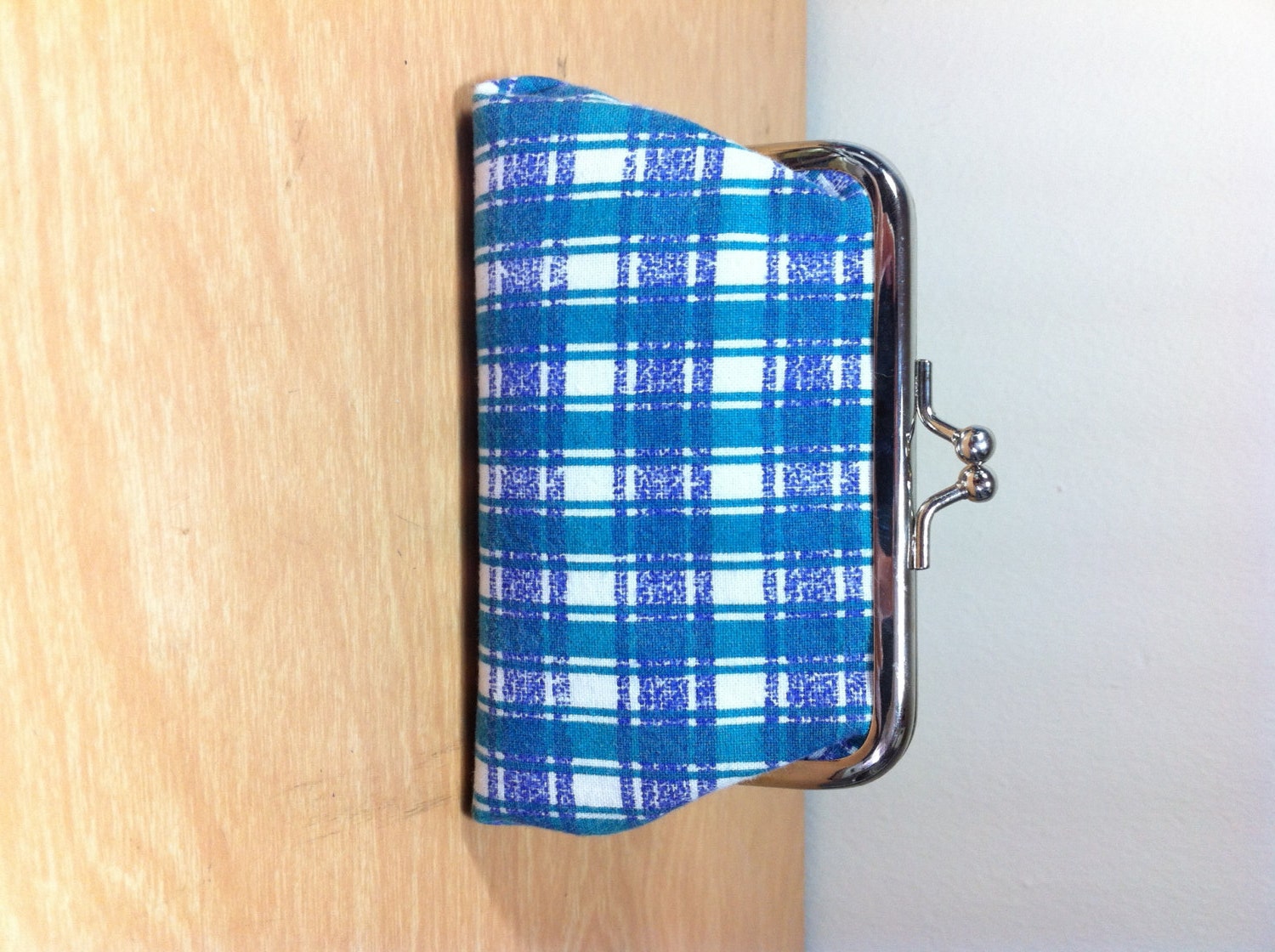 Dress Shirt Pouch - blue / green plaid