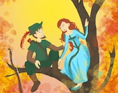 Robin Hood and Maid Marian- Art Print 8.5 x 11