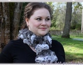 Ruffle Scarf, Sashay Diamonds, loom knit