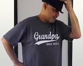 Gifts for Grandpa - Grandpa since (any year) - Personalized Father's Day t shirt - sizes sm, med, lg, xl