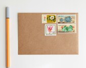 Vintage Unused US Postage Stamps, Botanical Garden (Flowers, Orchids, Cacti) to post 10 letters or invitations 2 oz. rate