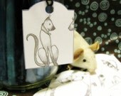 Cat Tags, Gift tags, Cat Labels, Illustrations, Set of 16