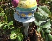 Garden Yard Art  Mini Totem - Garden Tea Time