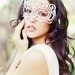 Victoriana leather mask in White