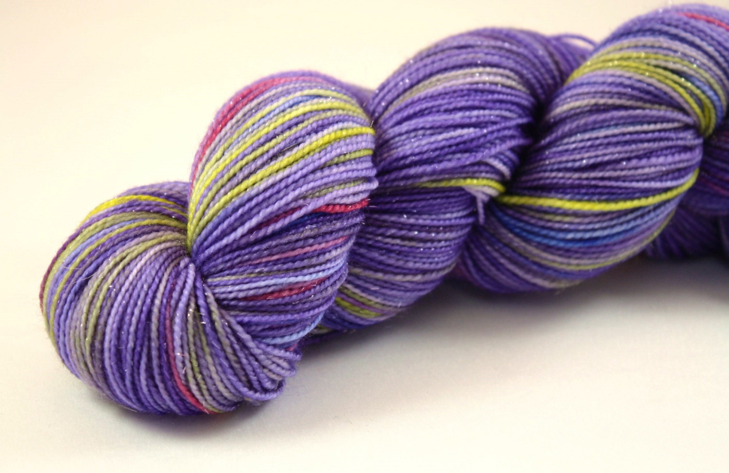Periwinkle--hand dyed sock weight yarn, merino, nylon and stellina, (438yds/100gr)