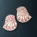 Ceramic wall art Birds of a feather Cream & red stoneware pottery Vintage lace crochet texture Home decor Couples Wedding Housewarming gift