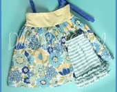 Turquoise blue and white stripe knit double ruffle shorts 18 2 3 4 5 6 7 8