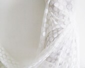 Ivory large spot tulle fabric - 56" wide - sold per metre