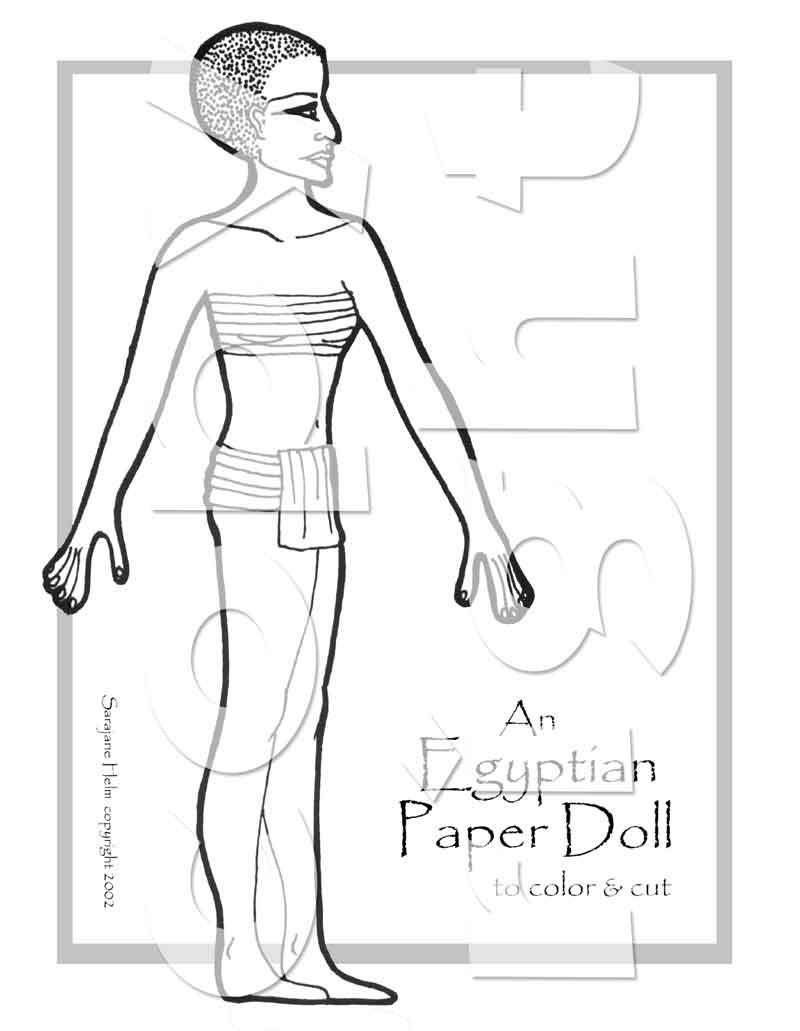 Egyptian Princess Paper Doll to print, color and cut